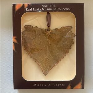Still Life Real Leaf Ornament Collection 18 karat iridescent copper